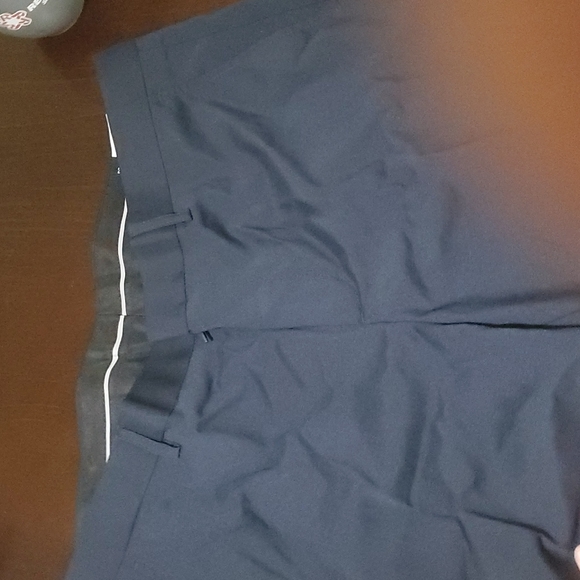 NWOT Men's Designer Collective Navy flat front, unhemmed dress slacks. - Picture 3 of 12